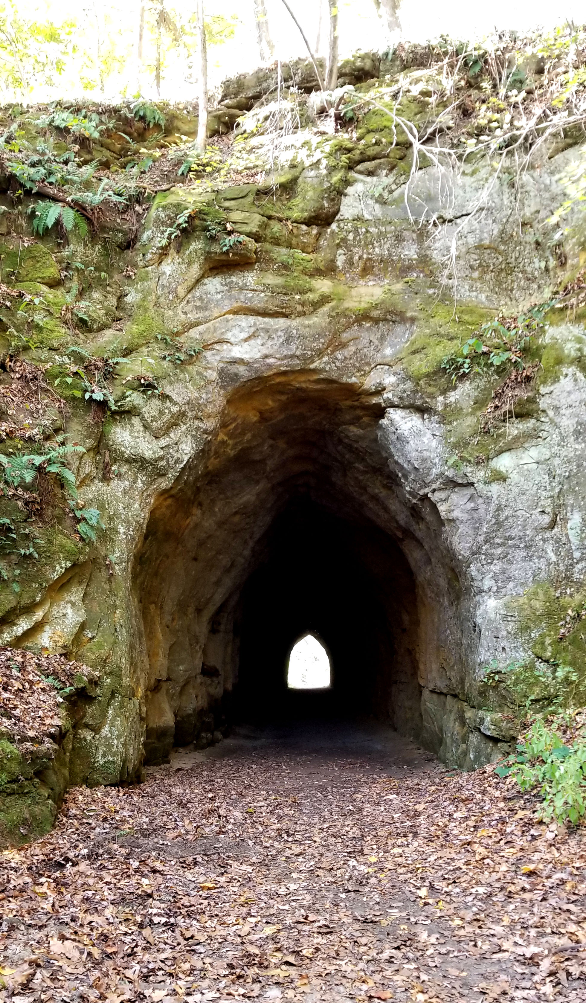 A tunnel blasted through solid rock for an electric interurban train at Blackhand Gorge.